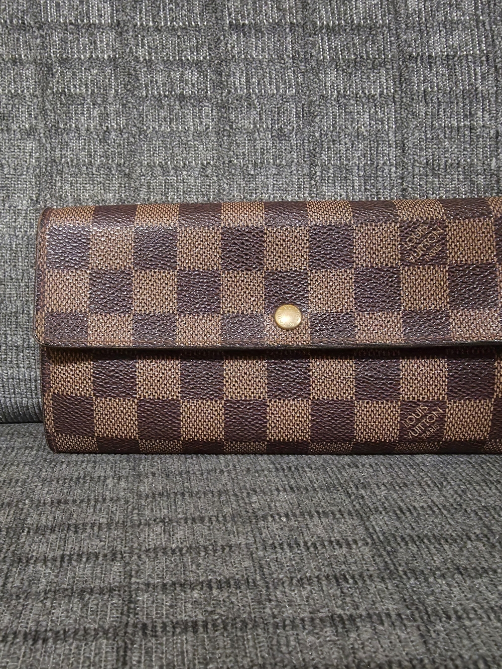 Louis Vuitton Damier Ebene Long Wallet - Brown Checkered